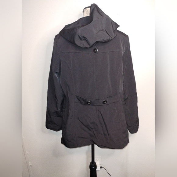 Croft & Barrow Polyester Double Breasted Trench Coat With Hood L - Picture 3 of 4